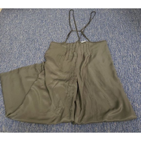 Anthropologie Womens Strappy Wide Leg Jumpsuit Size XL Black Sleeveless Zip - Picture 3 of 12